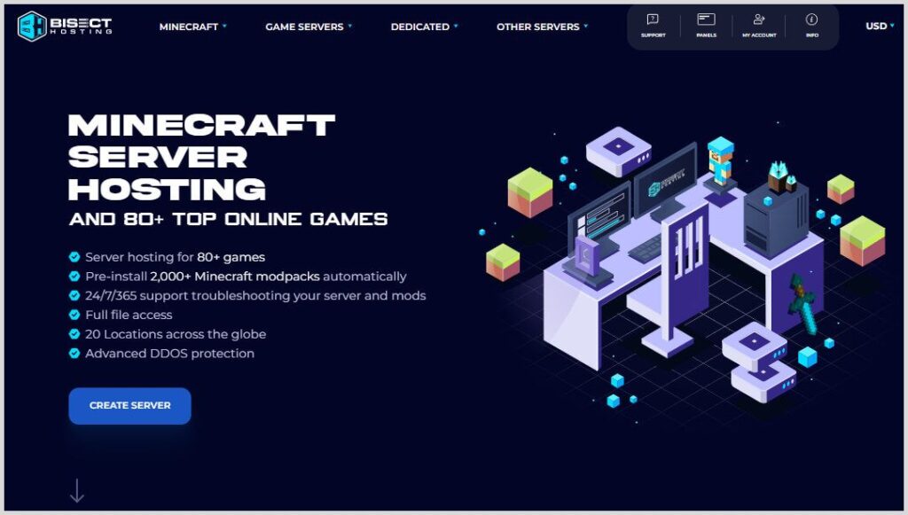 BISECTHOSTING Is The Best Minecraft Dedicated Server Hosting in Los Angeles