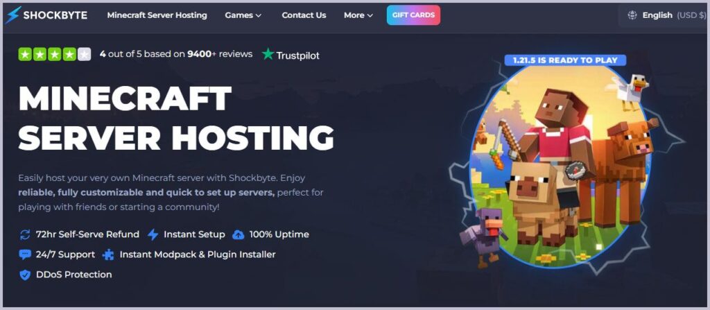 SHOCKBYTE IS The Best Minecraft Dedicated Server Hosting in Los Angeles
